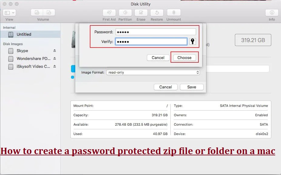 How to create a password protected zip file or folder on a mac